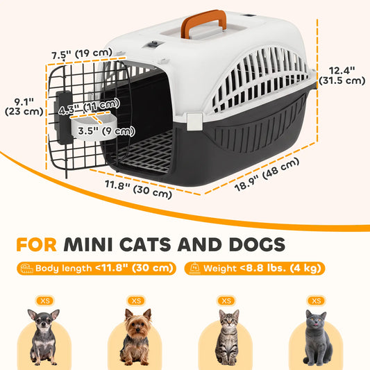 PawHut Airline-Ready Pet Carrier for Small Dogs & Cats with Water Bowl Pet Carrier- Pets Perfect