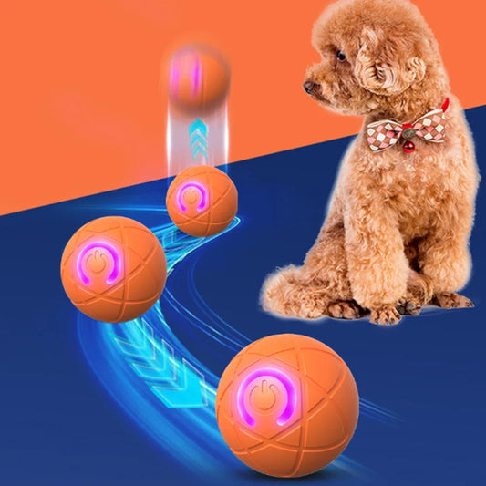 Automatic Rolling Moving Smart Teasing Dog Ball LED Interactive toy