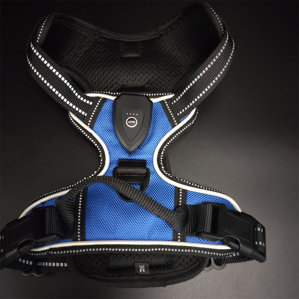 LED Luminous Pet Chest Strap Night Dog Walking Anti-car Accident Adjustable Flash Cat and Dog Vest Pet Perfect