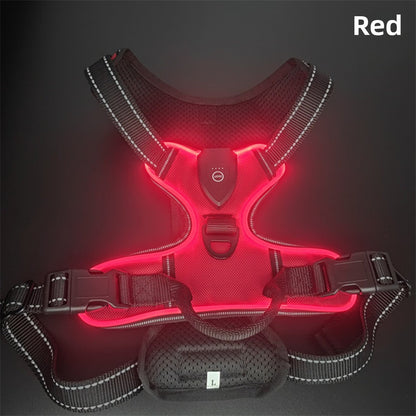 LED Luminous Pet Chest Strap Night Dog Walking Anti-car Accident Adjustable Flash Cat and Dog Vest Pet Perfect