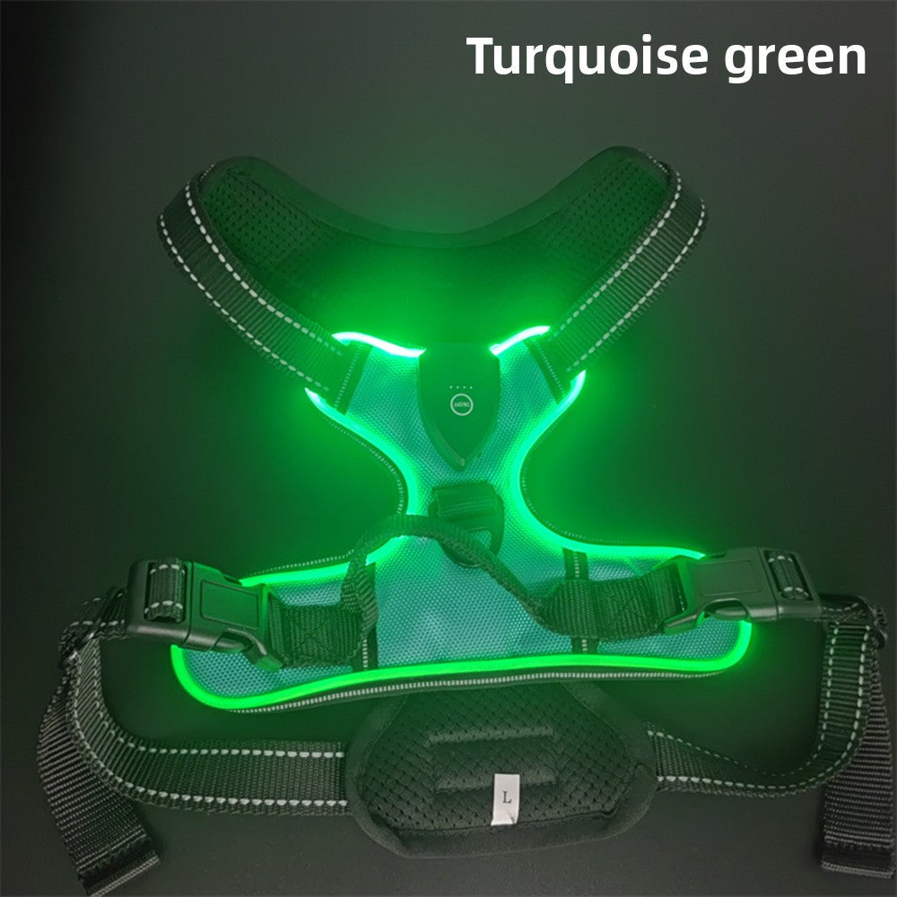 LED Luminous Pet Chest Strap Night Dog Walking Anti-car Accident Adjustable Flash Cat and Dog Vest Pet Perfect