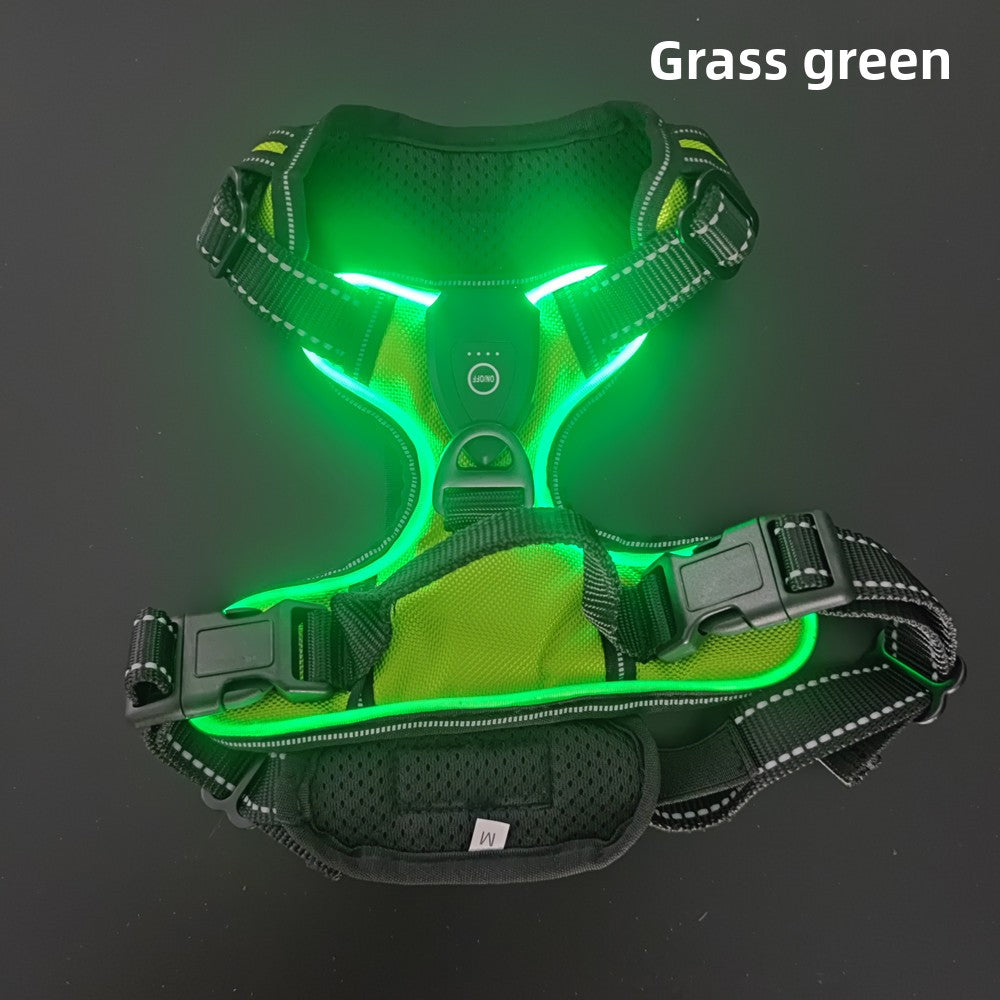 LED Luminous Pet Chest Strap Night Dog Walking Anti-car Accident Adjustable Flash Cat and Dog Vest Pet Perfect