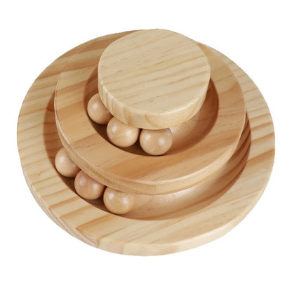 Wooden Multi-Layer Cat Turntable Toy