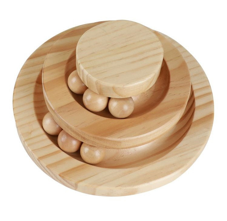 Wooden Multi-Layer Cat Turntable Toy