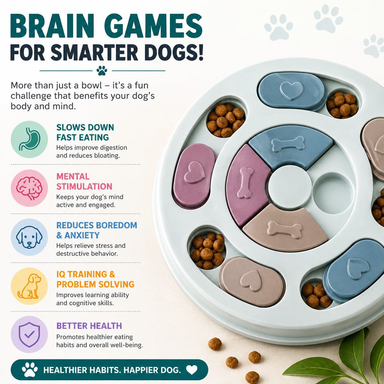 PawPuzzle™ Interactive Slow Feeder Bowl
