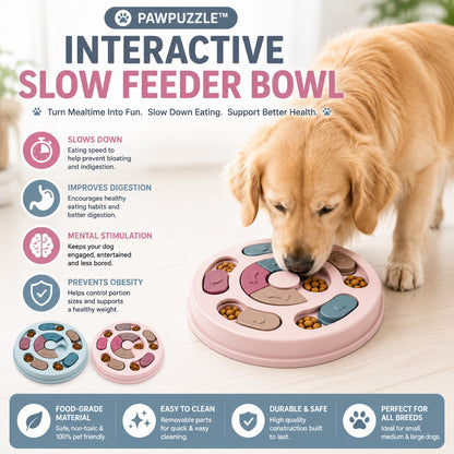 PawPuzzle™ Interactive Slow Feeder Bowl