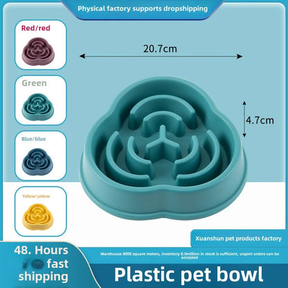 Dog Slow Food Bowl Plastic Anti-Choking Slow Eating Cloud Shape – Prevent Vomiting & Protect Intestines