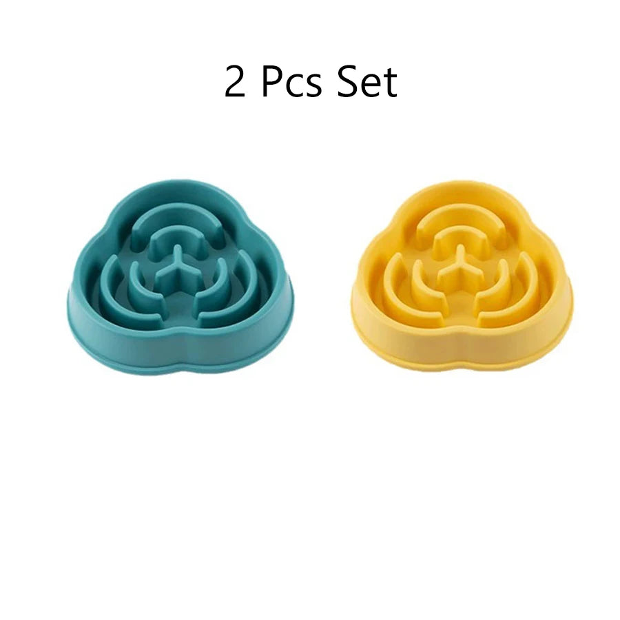 Dog Slow Food Bowl Plastic Anti-Choking Slow Eating Cloud Shape – Prevent Vomiting & Protect Intestines
