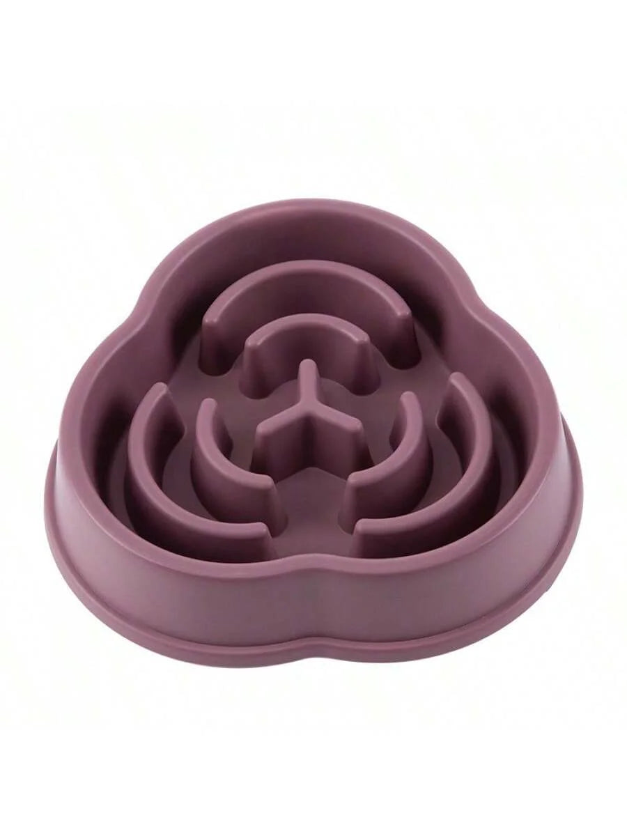 Purple pet slow feeder on a white background