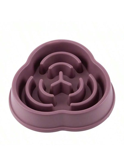 Purple pet slow feeder on a white background