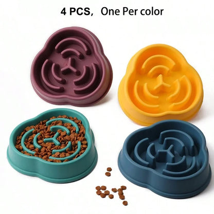 Dog Slow Food Bowl Plastic Anti-Choking Slow Eating Cloud Shape – Prevent Vomiting & Protect Intestines