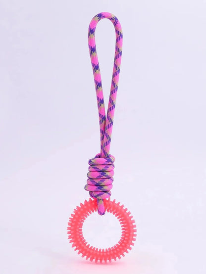 Dog Toys Chew Resistant Nylon Rope Toys Pet Colorful Woven Knot Rubber Toys Dog Self Fun Outdoor Swimming Toys Pet Supplies
