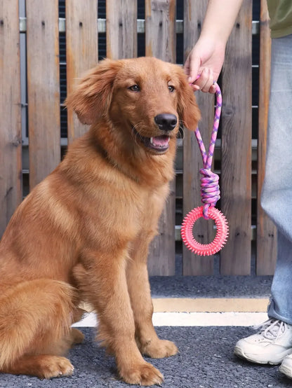 Dog Toys Chew Resistant Nylon Rope Toys Pet Colorful Woven Knot Rubber Toys Dog Self Fun Outdoor Swimming Toys Pet Supplies