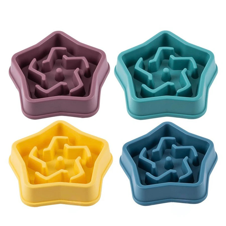 Dog Slow Food Bowl Plastic Anti-Choking Slow Eating Cloud Shape – Prevent Vomiting & Protect Intestines