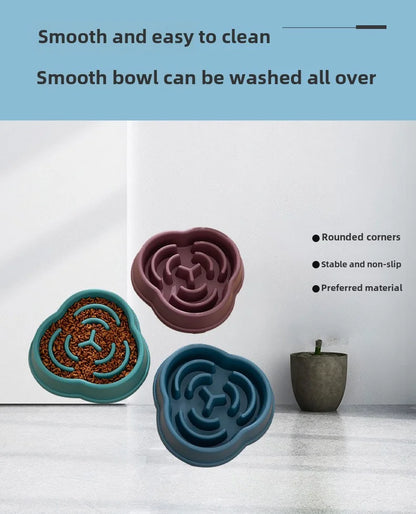 Dog Slow Food Bowl Plastic Anti-Choking Slow Eating Cloud Shape – Prevent Vomiting & Protect Intestines
