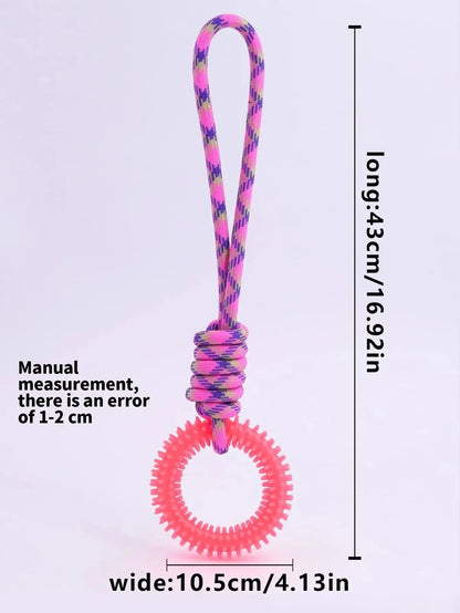 Dog Toys Chew Resistant Nylon Rope Toys Pet Colorful Woven Knot Rubber Toys Dog Self Fun Outdoor Swimming Toys Pet Supplies