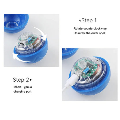 Smart Teasing Dog Ball LED Boredom Interactive Automatic Rolling and Moving Ball Electric Dogs Toy for Small Medium Large Dog