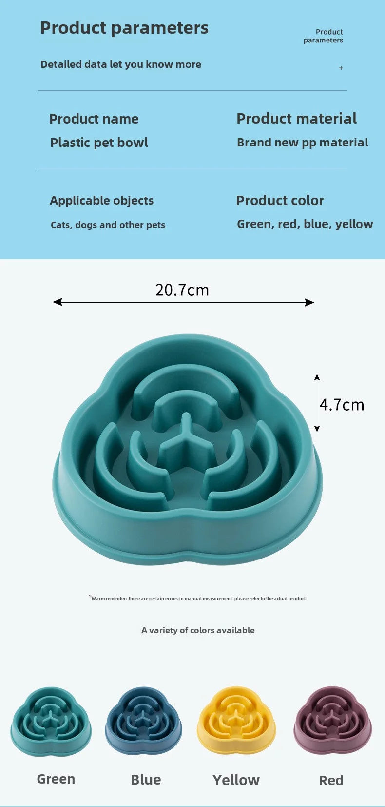 Dog Slow Food Bowl Plastic Anti-Choking Slow Eating Cloud Shape – Prevent Vomiting & Protect Intestines