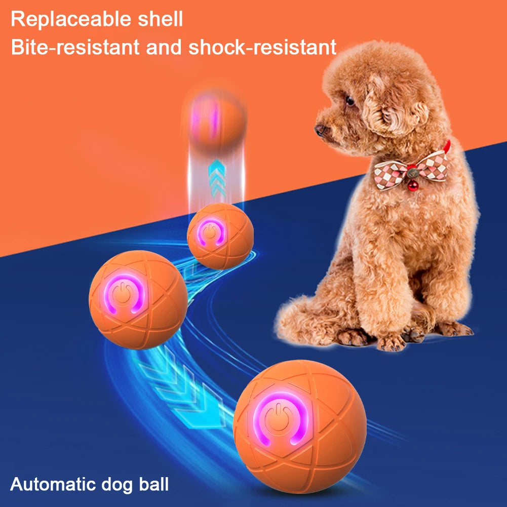 Smart Teasing Dog Ball LED Boredom Interactive Automatic Rolling and Moving Ball Electric Dogs Toy for Small Medium Large Dog