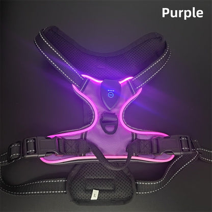 LED Luminous Pet Chest Strap Night Dog Walking Anti-car Accident Adjustable Flash Cat and Dog Vest Pet Perfect