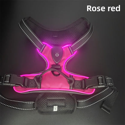 LED Luminous Pet Chest Strap Night Dog Walking Anti-car Accident Adjustable Flash Cat and Dog Vest Pet Perfect